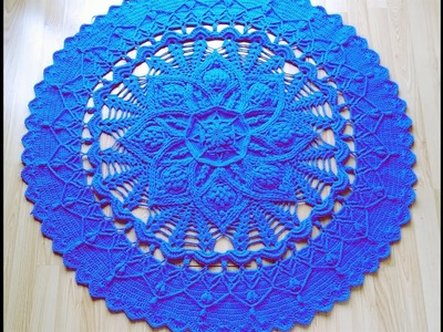Crochet home rug #60. crochet mandala.uncinetto tappeto casa.вязать домашний ковер.Häkelteppich