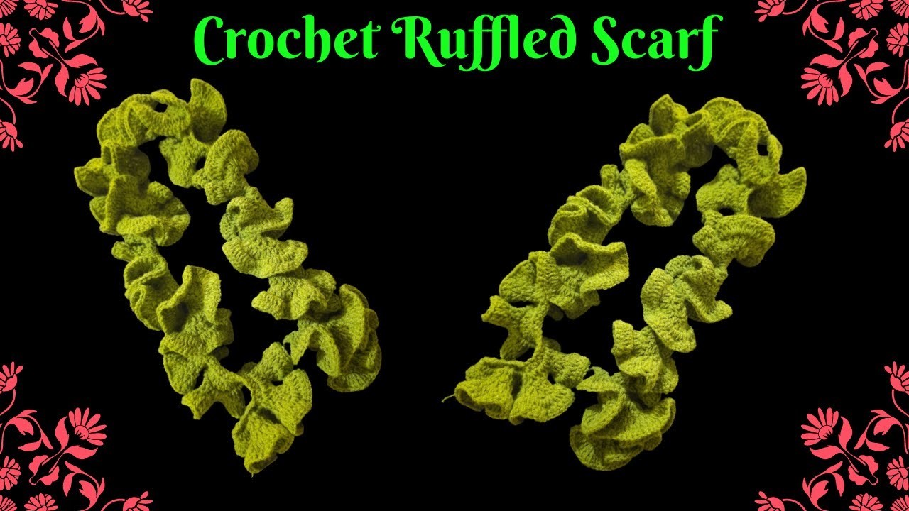 Crochet Ruffle Scarf | Crochet Scarf | Crochet Tutorial | Club Crafteria