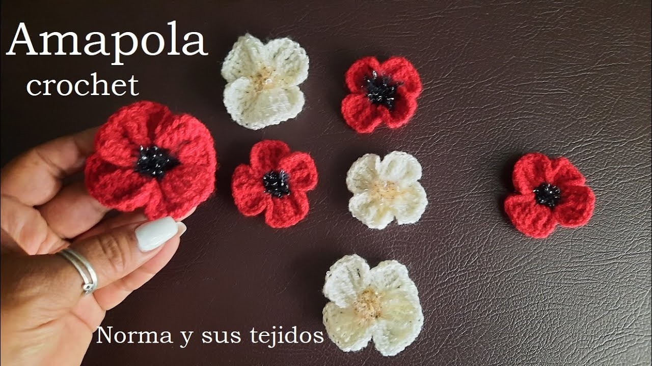 ????Flor Amapola.se venden muy bien#crochet #adorno  #normaysustejidos #blusasnorma