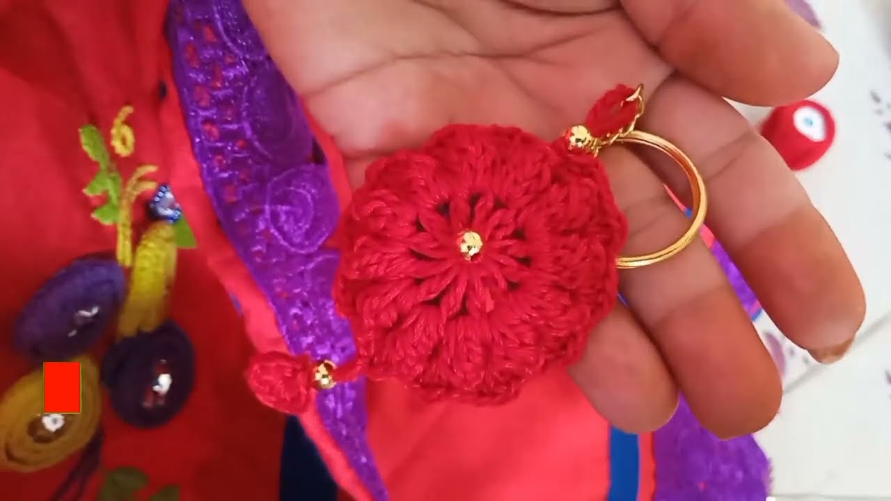 Crochet keychain! popcorn pattern  crochet keychain! dawoodi bohra work!