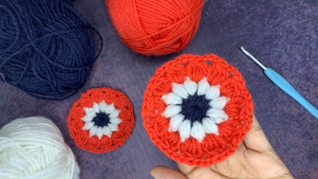 How to make crochet circle tutorial.  crochet round flower. কুশিকাঁটা দিয়ে ফুল তৈরি part 1