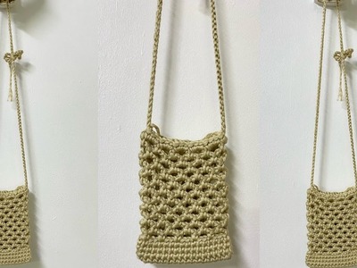 Mini SlingBag Crochet ချည်ထိုးနည်း #MiniSlingBag#လွယ်အိပ်ထိုးနည်း#sianlekcrochet#bagcrochet_Tutorial