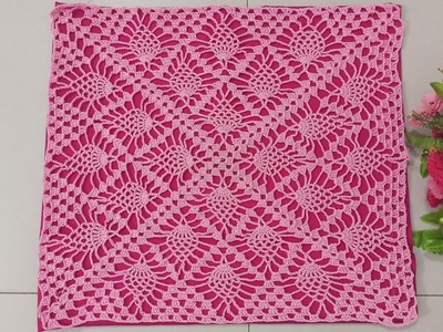 কুশিকাটার কুশন কভার। crochet cushion cover tutorial.