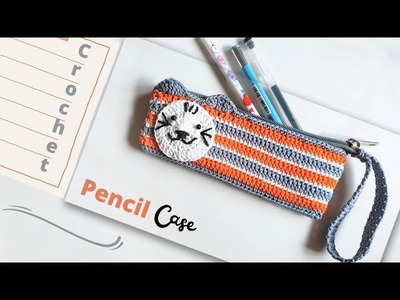 Crochet pencil case | merenda tempat pensil {subtitle}