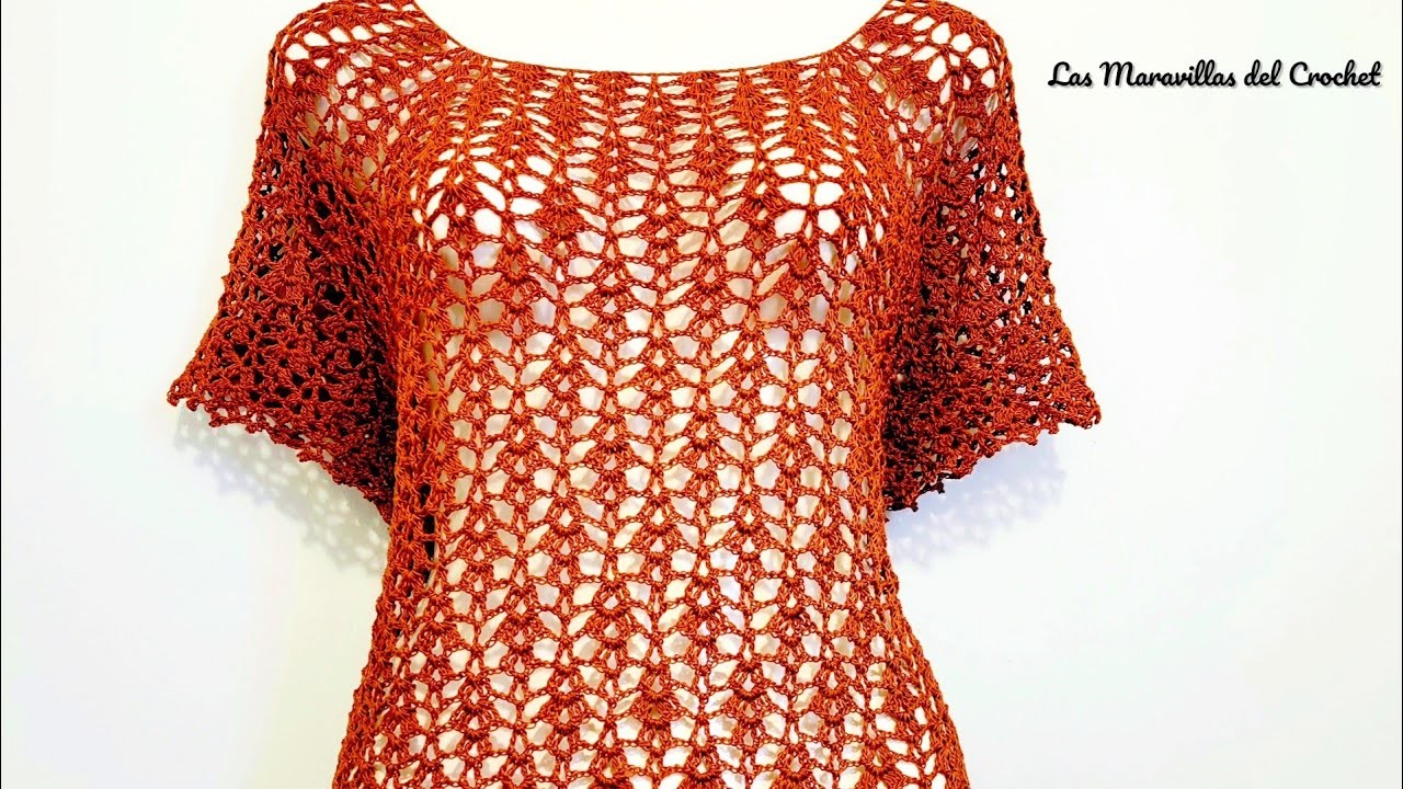 ????‍♀️BLUSA tejida a CROCHET piñas en armonia #crochet #LasMaravillasdelCrochet