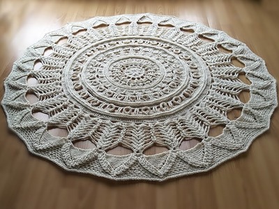 Crochet home rug#63 easy pattern.crochet mandala.가정용 카펫을 갈고리로 엮다. croșetat covor acasă.خنجر خونه