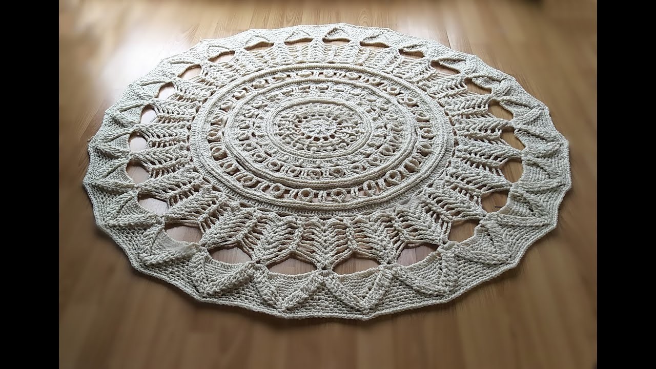 Crochet home rug#63 easy pattern.crochet mandala.가정용 카펫을 갈고리로 엮다. croșetat covor acasă.خنجر خونه