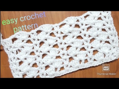 CROCHET: How to make simple Crochet pattern# #mousumi's_creation#crochet_pattern_tutorial#কুশিকাঁটা