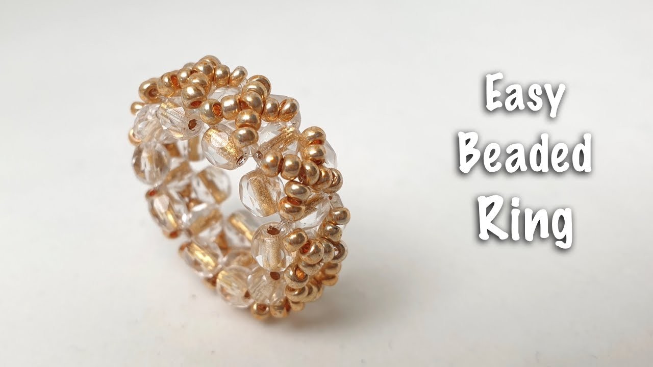 Easy Beaded Ring | Beads Jewelry | Fashion Jewelry | Beading Tutorial | 비즈반지 |ビーズ DIY | ビーズ リング