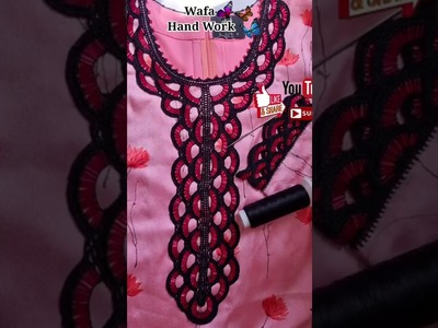 #Shorts #ShortsVedio, Haw  To Crochet NeckLine | Crochet With Beads | کروشیا ڈیزائن _ Neck , Sleeves