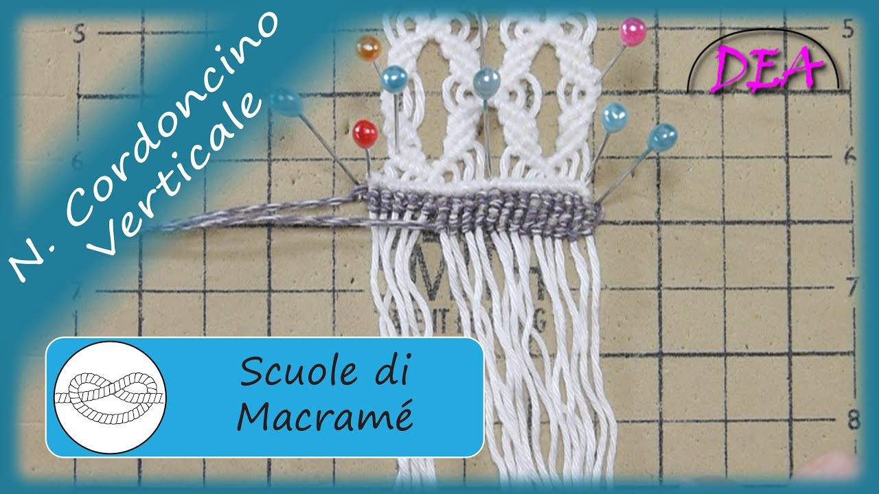 Macramè -  Il Nodo Cordoncino Verticale.