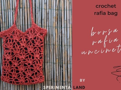 Borsa rafia rossa uncinetto - Crochet raffia bag
