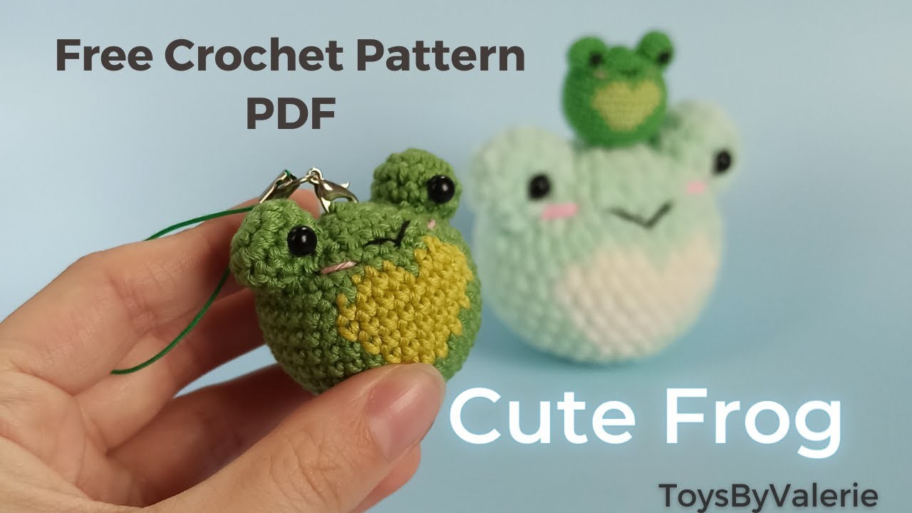 Easy Frog Free Amigurumi Crochet Pattern (ENG) | Cute Frog Keychain Written Crochet Pattern PDF