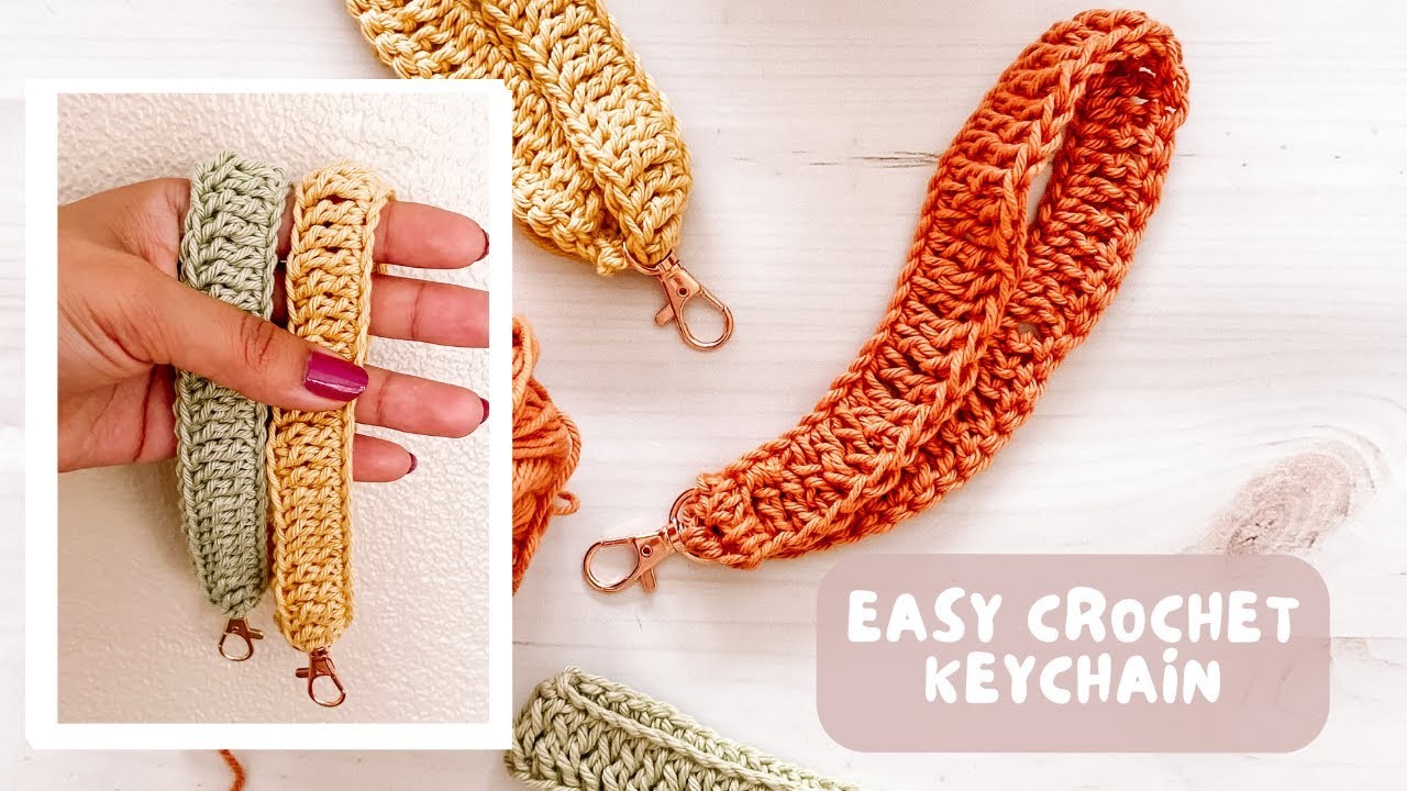 Easy Crochet Wristlet | Crochet Keychain Tutorial | Crochet Strap Pattern