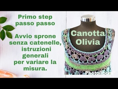 Canotta Olivia avvio senza catenelle  @elficashouse-creativechannel  #oversize #uncinetto