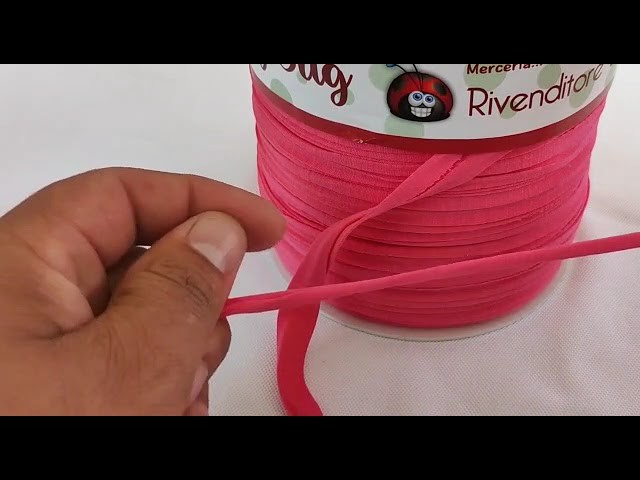 Fettuccia per borse e Uncinetto Tessuto Cotone Colore Rosa Sorbetto