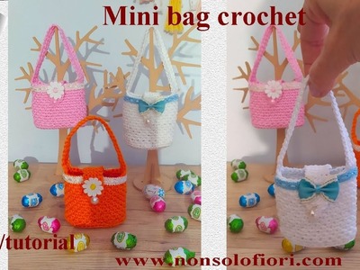 Mini Bag crochet Lavorazione Grana di riso e manico punto Tunisino #minibagcrochet #bagcrochet