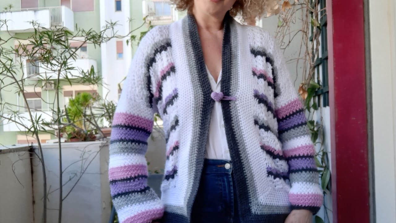 Crochet- Tutorial Giacchettino primaverile Cuore - Scollo e bordura.